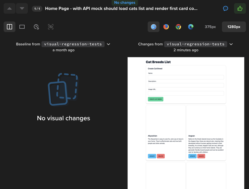 Percy&#x27;s UI for manual validation of visual layout changes